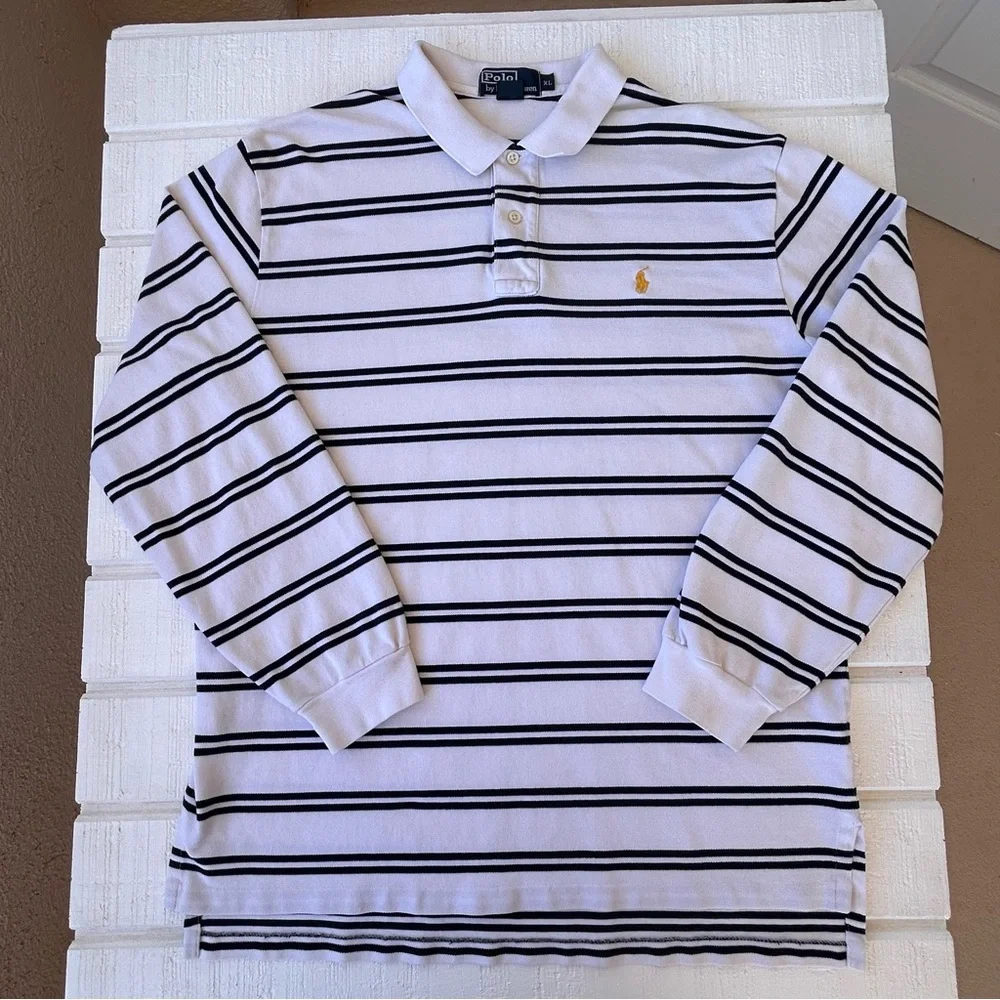 Polo by Ralph‎ Lauren Long Sleeve Pique Polo Shirt Size XL